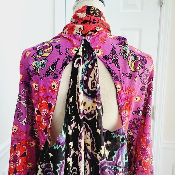 Free People Little Wing Kimono  Boho Floral Shawl‎ Size All - Picture 7 of 16